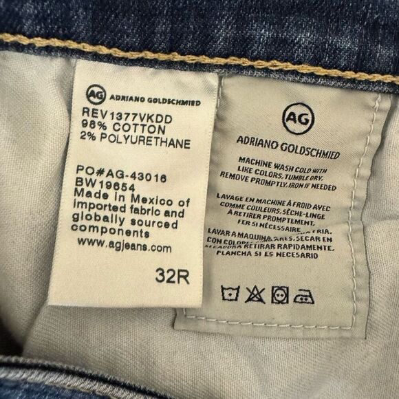 AG x Anthropologie The Stevie Ankle Slim Straight Leg Jeans Distressed Size 32 - Picture 5 of 6